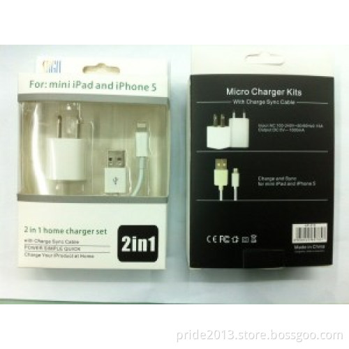 2 in 1 for iPhone 5 Home Charger Set